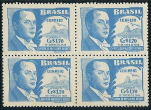 Brazil C71 block/4,MNH.Mi 732. President Luis Battle Berres,Uruguay.Visit 1948.