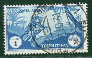 ITALY Colonies TRIPOLITANIA Air Mail Stamp 1L 1931 CDS Used{samwells}RGREEN112