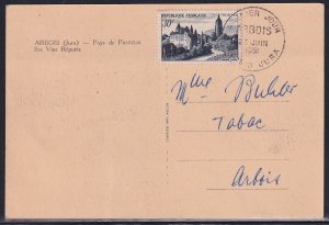 France 1951 Sc 658 Chateau Bontemps Arbois FDC June 23 Picture Postcard Stamp U