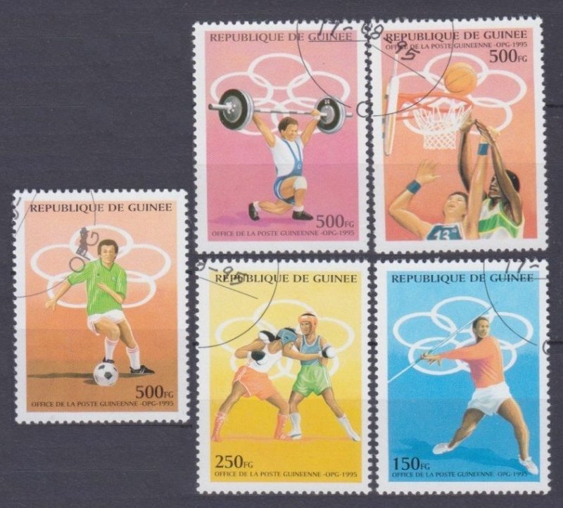 1995 Guinea 1521-1525 used 1996 Olympic Games in Atlanta 3,80 €