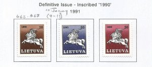 LITHUANIA - 1990 - Definitives -  Perf 3v Set - M L H