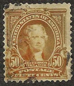USA Stamp Jefferson 50c Sc#310 Used #MP874