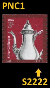 US 3759 American Design Silver Coffeepot 3c PNC1 S2222 MNH 2005