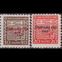 SLOVAKIA 1939 - Scott# 2-3 Arms Opt. 5-10h LH