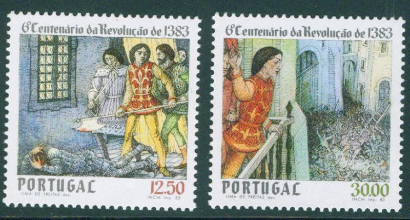 Portugal Scott 1579-80 MNH** 1983 Revolution set