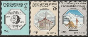 EDSROOM-12916 South Georgia 124-126 MNH 1987 Complete Geophysical Year