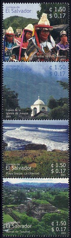 EL SALVADOR TOURISM, STRIP of 4v Sc 1593 MNH 2003