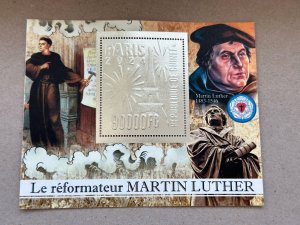 Martin Luther's reform 2024 year 8 blocks Foil. Silver.  perforated  NEW...