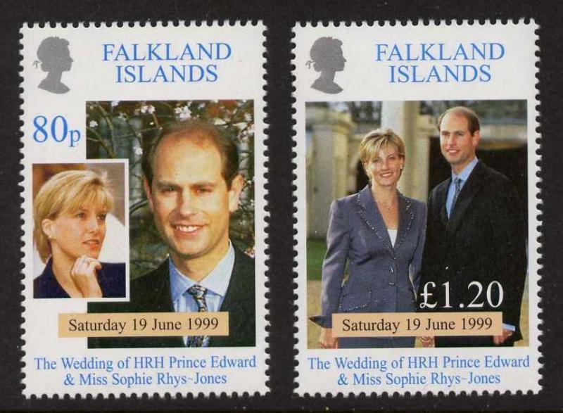 Falkland Islands 729-30 MNH Prince Edward, Sophie Rhys-Jones Wedding