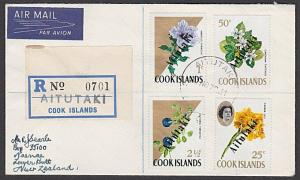 AITUTAKI 1972 Registered cover to New Zealand - opts on Cook Islands.......28070