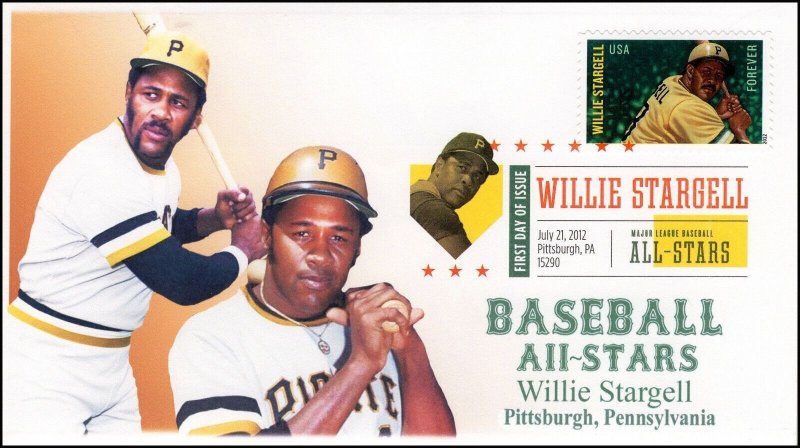 AO-4696-2, 2012, Willie Stargell, Add-on Cachet, Baseball All-Stars, Pittsburgh