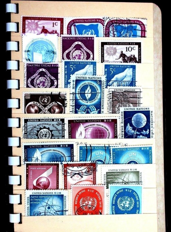 United Nations 117 Stamps Nice small collection of MNH, MH & Used in Stock Book 