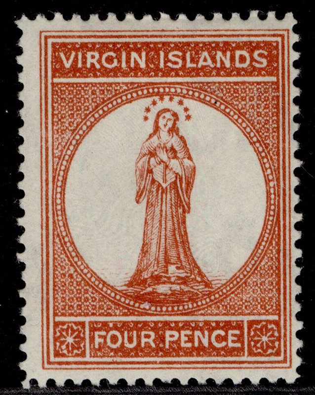 BRITISH VIRGIN ISLANDS QV SG36, 4d pale chestnut, M MINT. Cat £35.