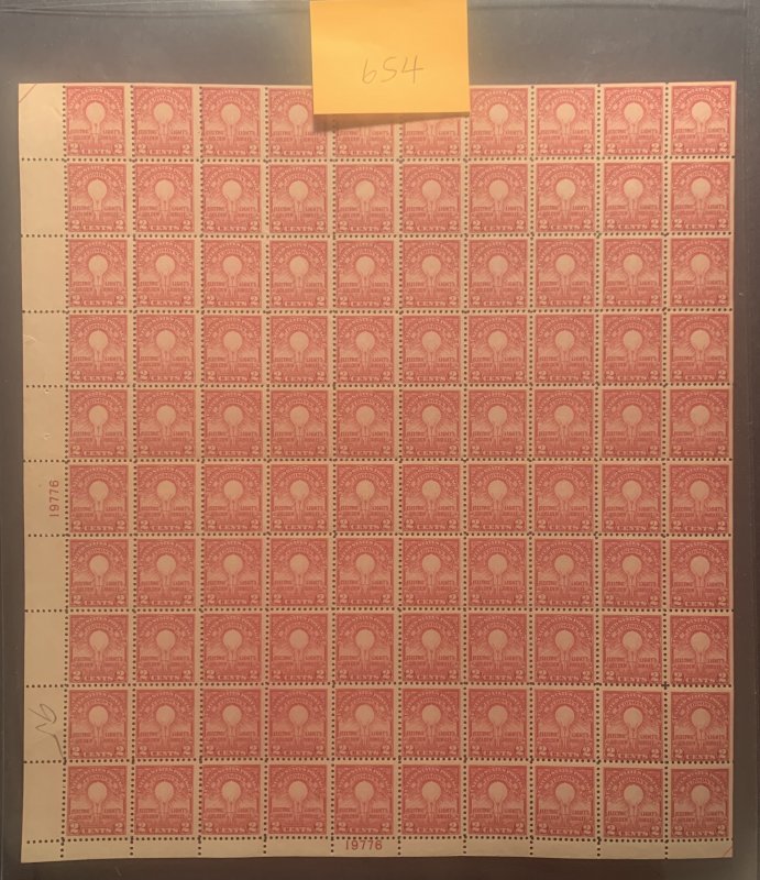 Scott stamp #654 Mint sheet.  MNH