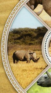 Rhinoceros Stamp Rhino Ceratotherium Simum S/S MNH #8828 / Bl.1526