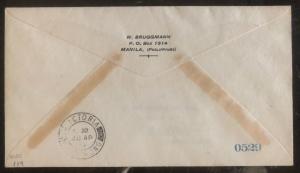 1937 Manila Philippines First Flight Airmail Cover FFC To Hong Kong Via PAA