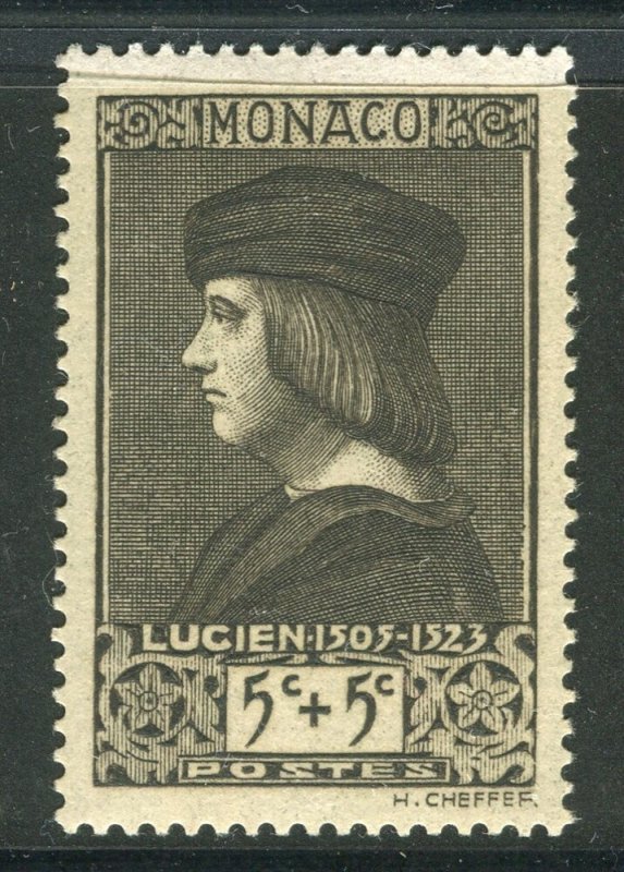MONACO; 1939 early Royal Portraits issue fine MINT MNH Unmounted 5c. value