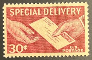 Scott#: E21 - Special Delivery, Hand to Hand 30¢ 1957 single stamp MNHOG