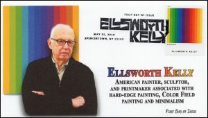 19-129, 2019, Ellsworth Kelly, Pictorial Postmark, FDC, Artist, Spencertown NY