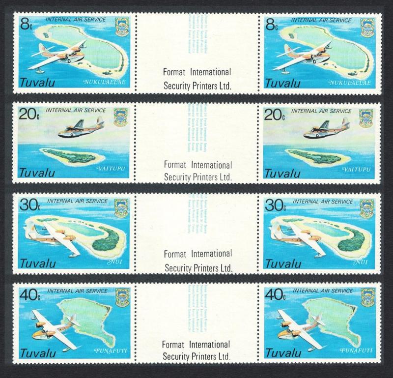 Tuvalu Internal Service 4v Horizontal Gutter Pairs 1979 MNH SG#127-130