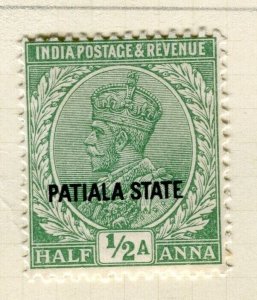 INDIA; PATIALA STATE 1928 early GV issue fine Mint hinged 1/2a. value
