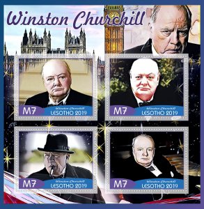 Stamps. Famous people.  Winston Churchill 2019 1+1 sheets perforated