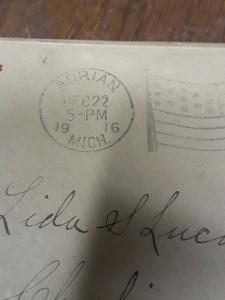 1916 Letter, Adrian Rifle Club