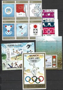 COLLECTION LOT 21052 FUJEIRA 11 MNH STAMPS 1971+ CV+$25