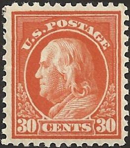 # 516 MINT NEVER HINGED ORANGE RED BEN FRANKLIN