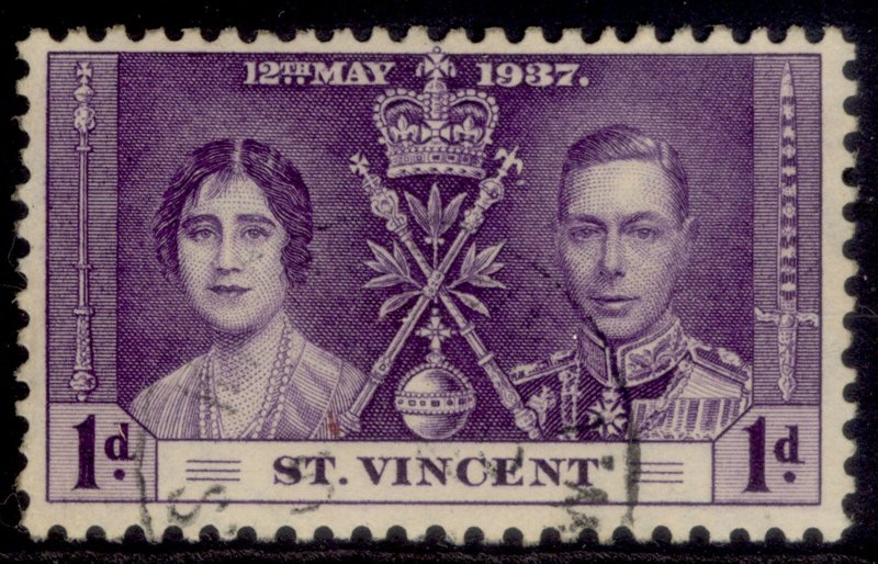 ST. VINCENT GVI SG146, 1d violet, FINE USED.