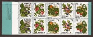 1977 Sweden -Sc 1219a -MNH VF- Complete Booklet - Wild Berries