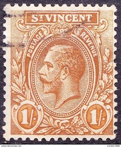 ST VINCENT 1914 KGV 1/- Bistre SG117 FU