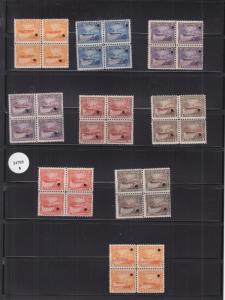 Costa Rica Telegraph, Sc #13-19 Specimen Blocks (24705)