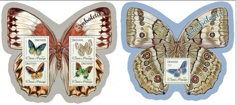 ST. TOME PRINCIPE 2014 2 SHEETS st14603ab BUTTERFLIES INSECT