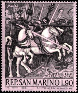 San Marino #688-691, Complete Set(4), 1968, Military Related, Horses, Art, Ne...