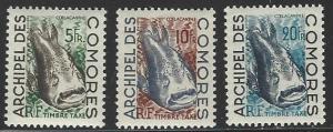 Comoro Islands #J3-J5 Mint Hinged Set of 3 Postage Dues