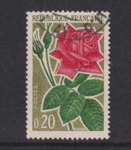 France  #1043  used  1962  rose  20c