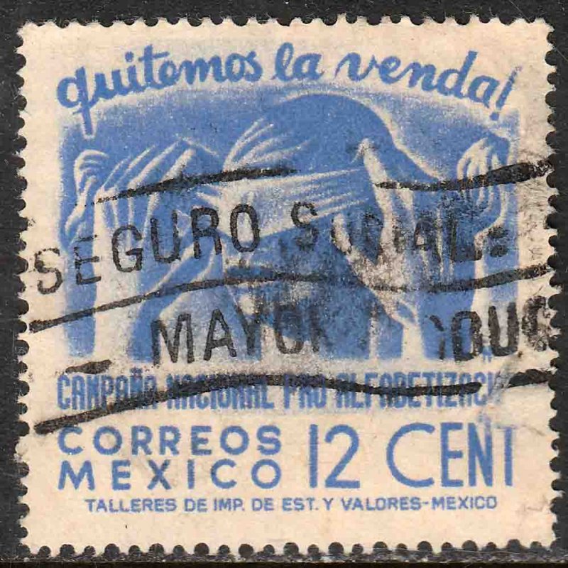 MEXICO 808, 12¢ Blindfold, Literacy Campaign Used VF, (843)