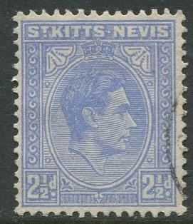 St. KITTS-NEVIS-Scott 83- KGVI-1938- FU -WMK 4- Single 2.1/2p Stamp