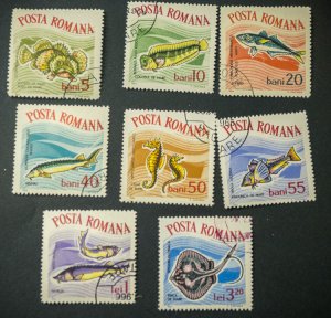 Romania #1615-1622 USED set fish at Constanta Aquarium