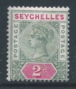 Seychelles #1 MH 2c Queen Victoria - Green - Die II