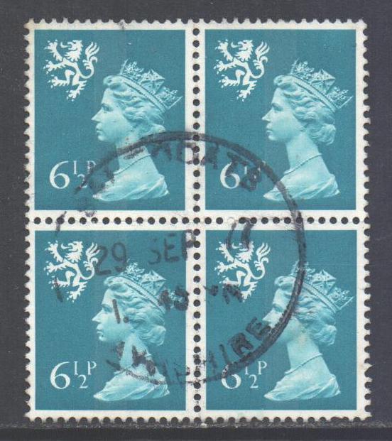 GB Regional Scotland, 1971 Machin 6.1/2p Block of 4 used