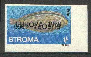 Stroma 1969 Fish 1s (Sole) imperf single with 'Europa 196...