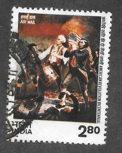 India Scott C8 Used 2.80r American Bicentennial Air Mail 2018 CV $2.00