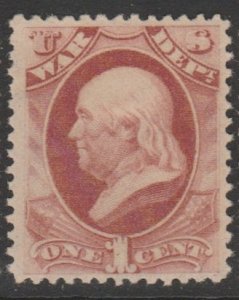 U.S. Scott #O114 Franklin - War Dept. - Official Stamp - Mint Single