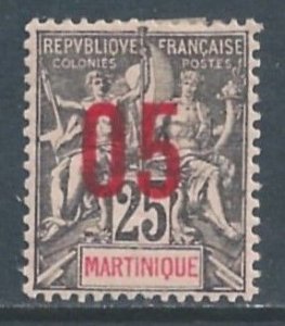 Martinique #102 MH 5c on 25c Navigation & Commerce
