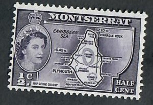 Montserrat #128 Mint Hinged single