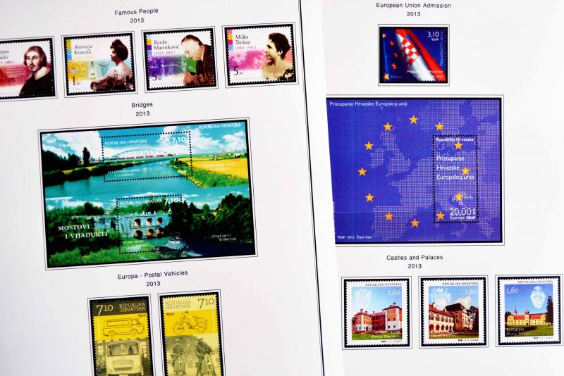 COLOR PRINTED CROATIA 2011-2018 STAMP ALBUM PAGES (53 illustrated pages)