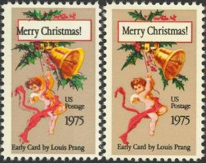 1580, 10¢ XMAS STAMP WITH LARGE COLOR SHIFT ERROR