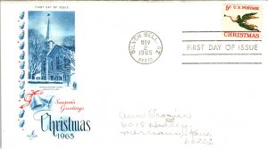 US 1276 Christmas Angel Artcraft Pencil FDC